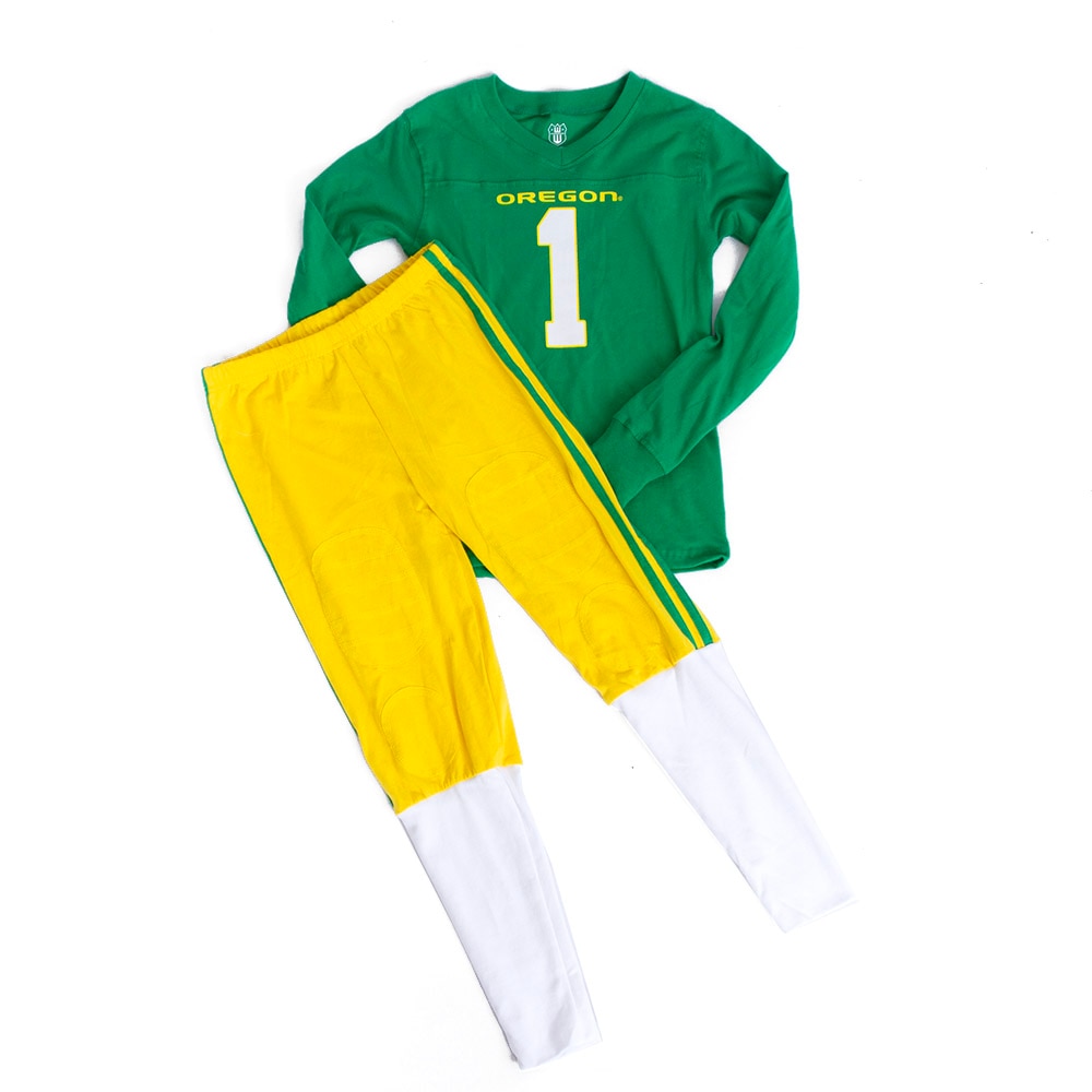 Green, Pajama Set, Cotton, Kids, Youth, Football, Wes and Willy, #1, Long Sleeve, 803278